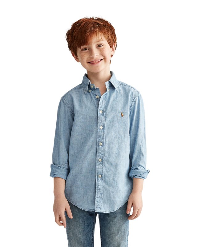 Boy's Woven Chambray Shirt, Size 2-3